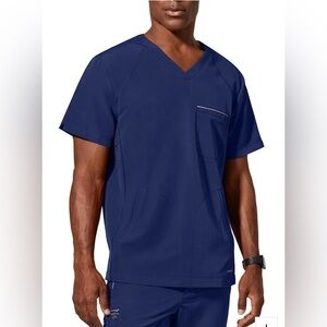 HEALING HANDS 360 STEVEN MEN’S 3-POCKET V-NECK SHORT SLEEVE SCRUB TOP 2X…